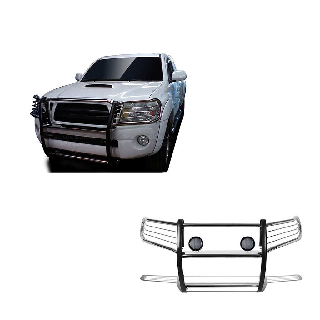Black Horse Off Road 17A096400MSS-PLFB Grille Guard Kit for Select Toyota Tacoma