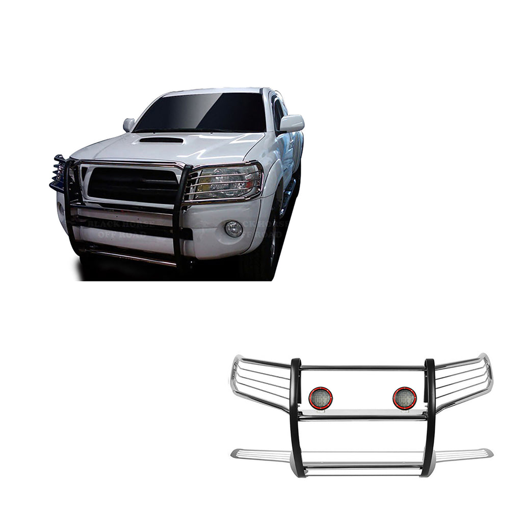 Black Horse Off Road 17A096400MSS-PLFR Grille Guard Kit for Select Toyota Tacoma