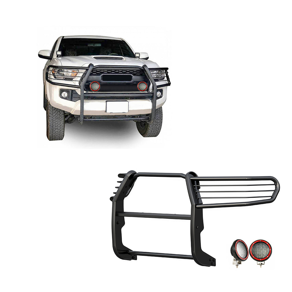 Black Horse Off Road 17A096402MA-PLFR Grille Guard Kit for Select Toyota Tacoma