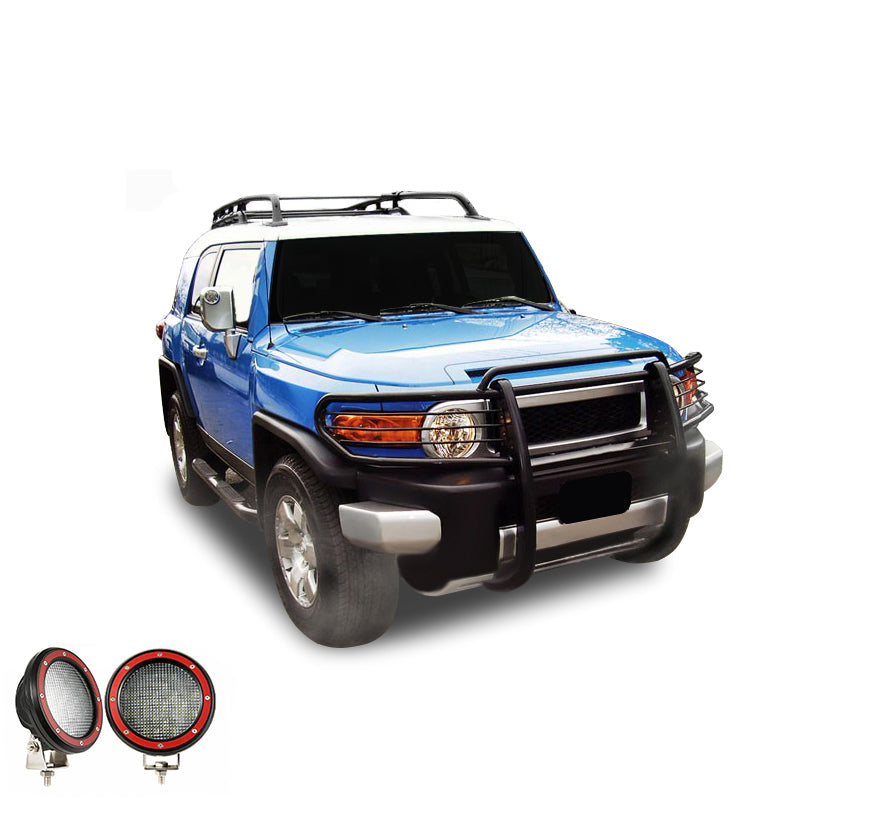 Black Horse Off Road 17A098600MA-PLFR Grille Guard Kit for Select Toyota FJ Cruiser