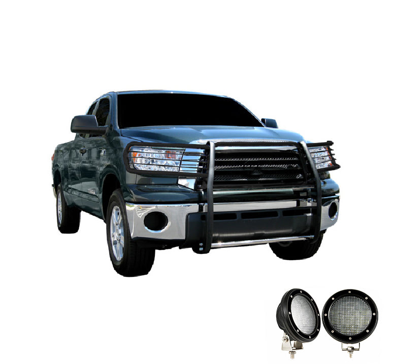Black Horse Off Road 17A098900MA-PLFB Grille Guard Kit for Select Toyota Sequoia, Toyota Tundra