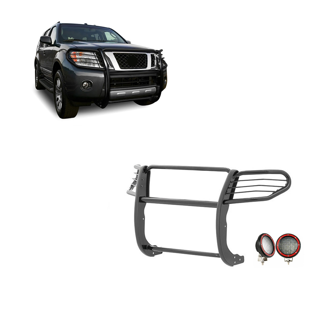 Black Horse Off Road 17A110200MA-PLFR Grille Guard Kit for Select Nissan Frontier, Nissan Pathfinder