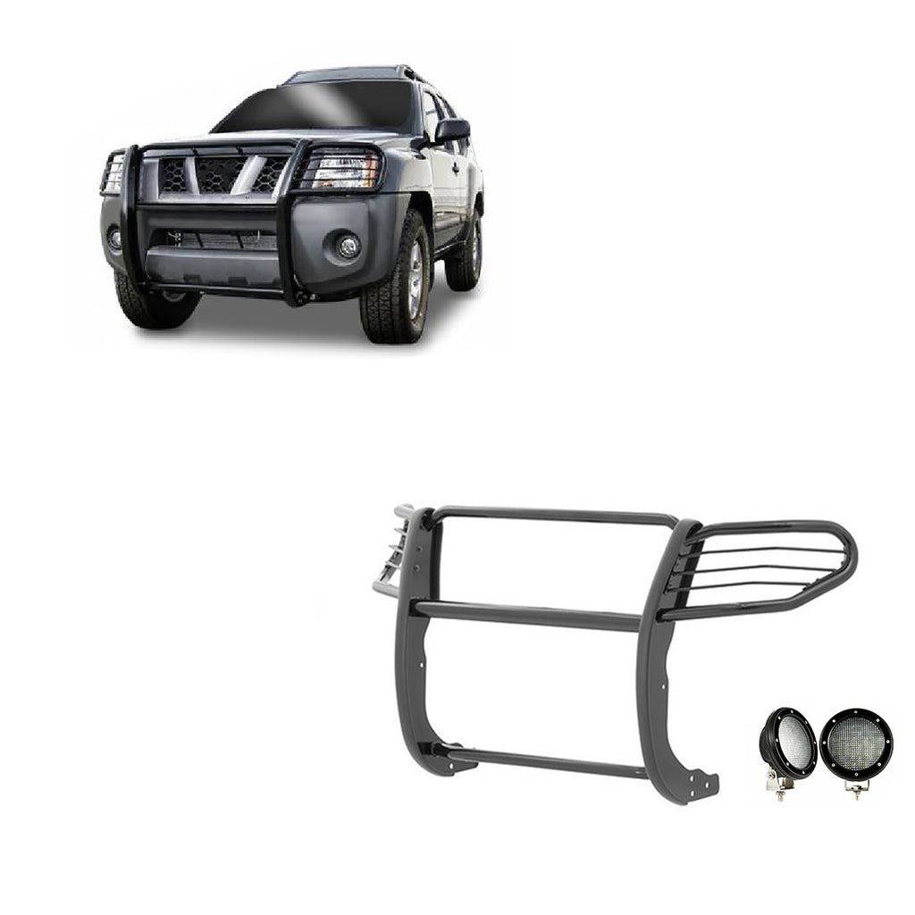 Black Horse Off Road 17A112100MA-PLFB Grille Guard Kit for Select Nissan Xterra