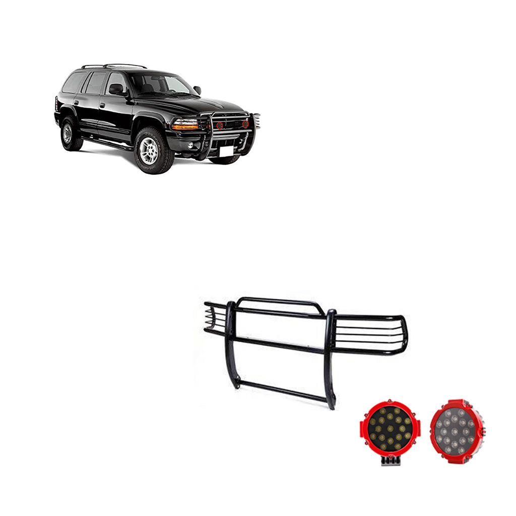 Black Horse Off Road 17BH23MA-PLR Grille Guard Kit for Select Dodge Dakota, Dodge Durango