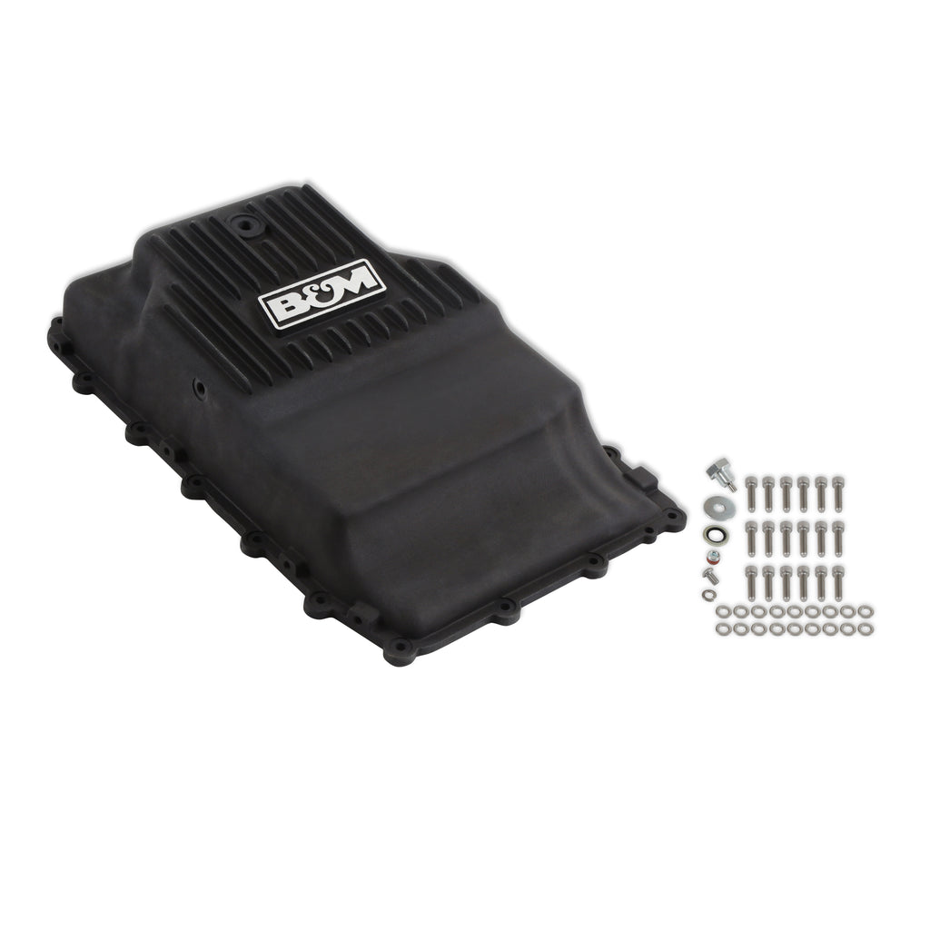 17C-F150-Hitek-Heavy-Duty-Deep-Transmission-Pan-W-Magnetic-Drain-Plug-Aluminum-Black