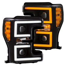 Load image into Gallery viewer, 17C-F250350450-Projector-Headlights-WPlank-Style-Switchback-Black-WAmber-Excl-Factory-Led