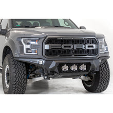 Load image into Gallery viewer, 17C-Raptor-Bomber-Front-Bumper-W3-Baja-Designs-Lp6-Mnts-And-Dually-Mnts-On-Sides-In-Hammer-Black