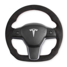 Load image into Gallery viewer, 17C-Tesla-Model-3--20C-Model-Y-Steering-Wheel-Alcantara-Wrapped-Black