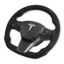 Load image into Gallery viewer, 17C-Tesla-Model-3--20C-Model-Y-Steering-Wheel-Alcantara-Wrapped-Black