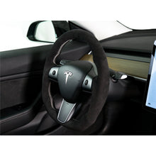 Load image into Gallery viewer, 17C-Tesla-Model-3--20C-Model-Y-Steering-Wheel-Alcantara-Wrapped-Black