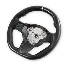 Load image into Gallery viewer, 17C-Tesla-Model-3-Steering-Wheel-Carbon-Fiber-W-Leather-Grips-Black-Leather