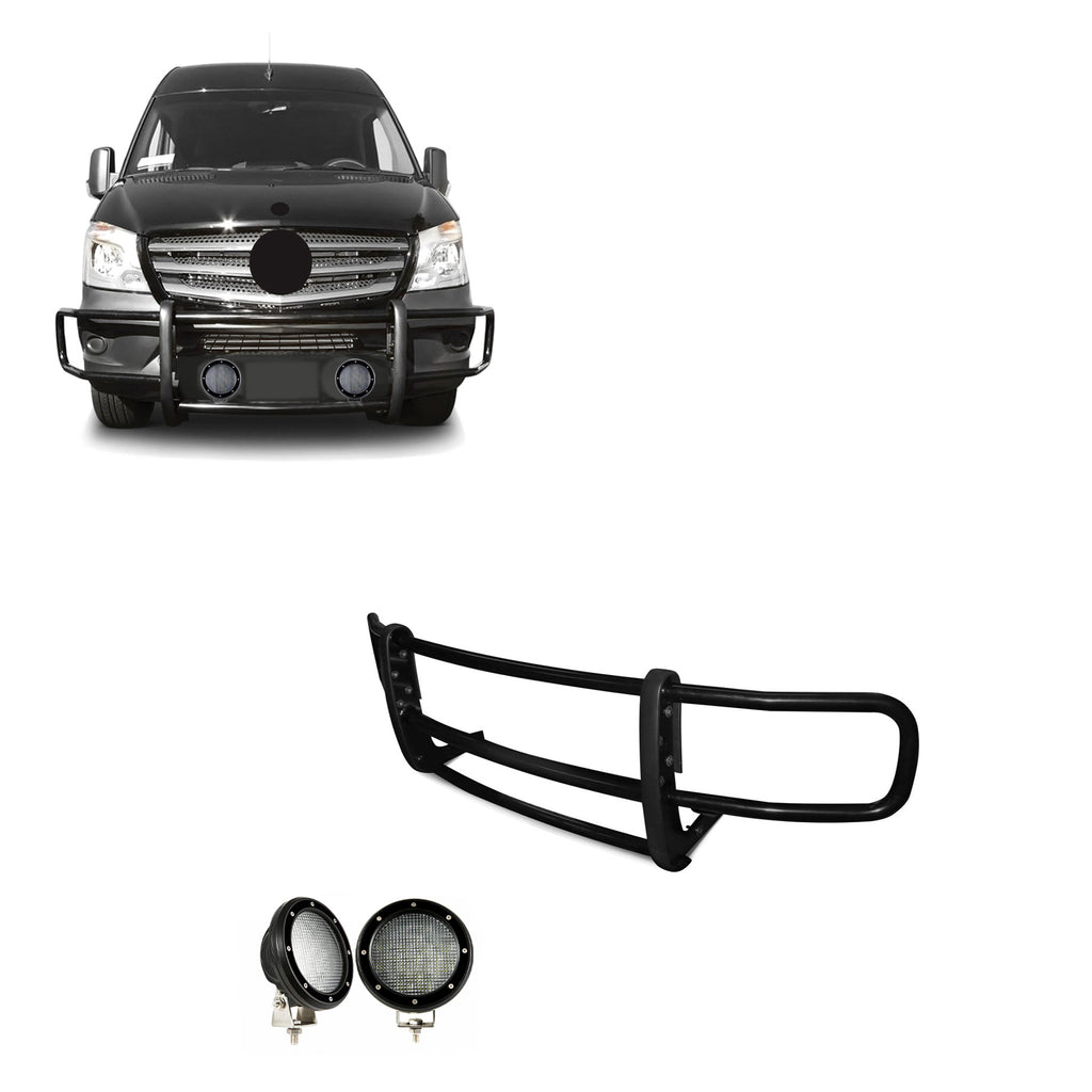 Black Horse Off Road 17D501MA-PLFB Spartan Grille Guard Kit for Select Dodge Sprinter 2500, Dodge Sprinter 3500, Freightliner Sprinter 2500, Freightliner Sprinter 3500, Mercedes-Benz Sprinter 1500, Mercedes-Benz Sprinter 2500, Mercedes-Benz Sprinter