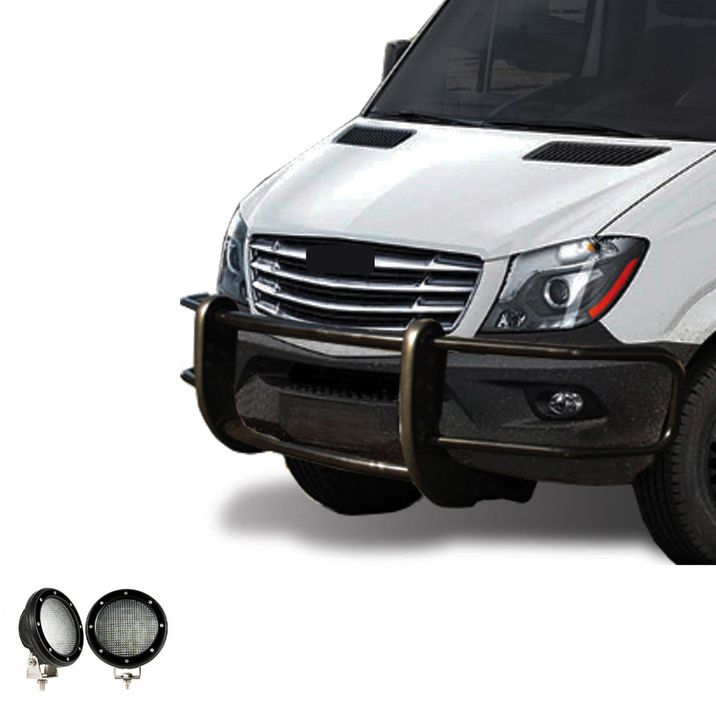 Black Horse Off Road 17D501MA-PLFB Spartan Grille Guard Kit for Select Dodge Sprinter 2500, Dodge Sprinter 3500, Freightliner Sprinter 2500, Freightliner Sprinter 3500, Mercedes-Benz Sprinter 1500, Mercedes-Benz Sprinter 2500, Mercedes-Benz Sprinter
