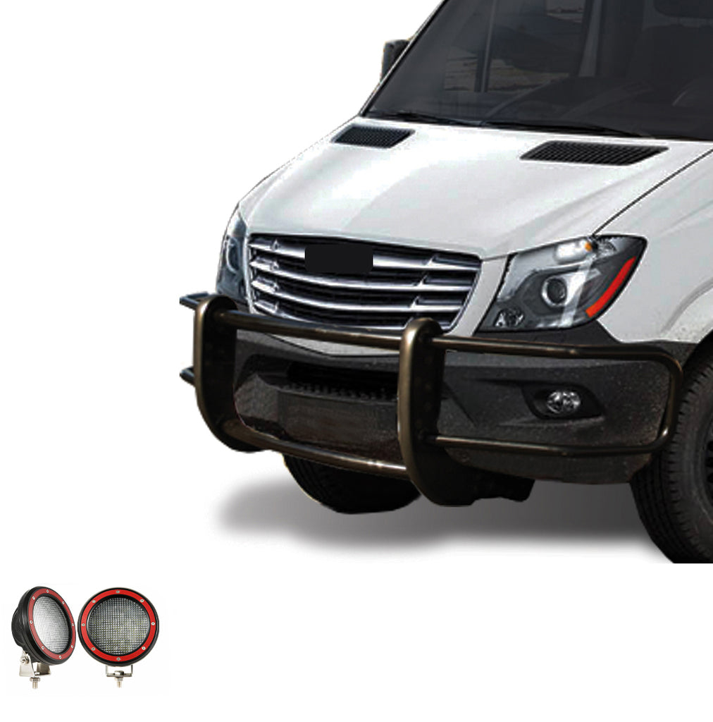 Black Horse Off Road 17D501MA-PLFR Spartan Grille Guard Kit for Select Dodge Sprinter 2500, Dodge Sprinter 3500, Freightliner Sprinter 2500, Freightliner Sprinter 3500, Mercedes-Benz Sprinter 1500, Mercedes-Benz Sprinter 2500, Mercedes-Benz Sprinter