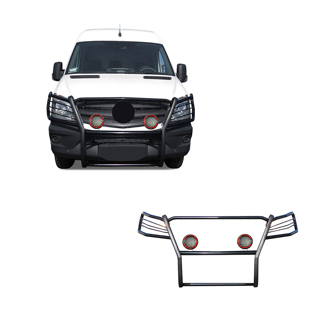Black Horse Off Road 17D502MA-PLFR Grille Guard Kit for Select Dodge Sprinter 2500, Dodge Sprinter 3500, Freightliner Sprinter 2500, Freightliner Sprinter 3500, Mercedes-Benz Sprinter 2500, Mercedes-Benz Sprinter