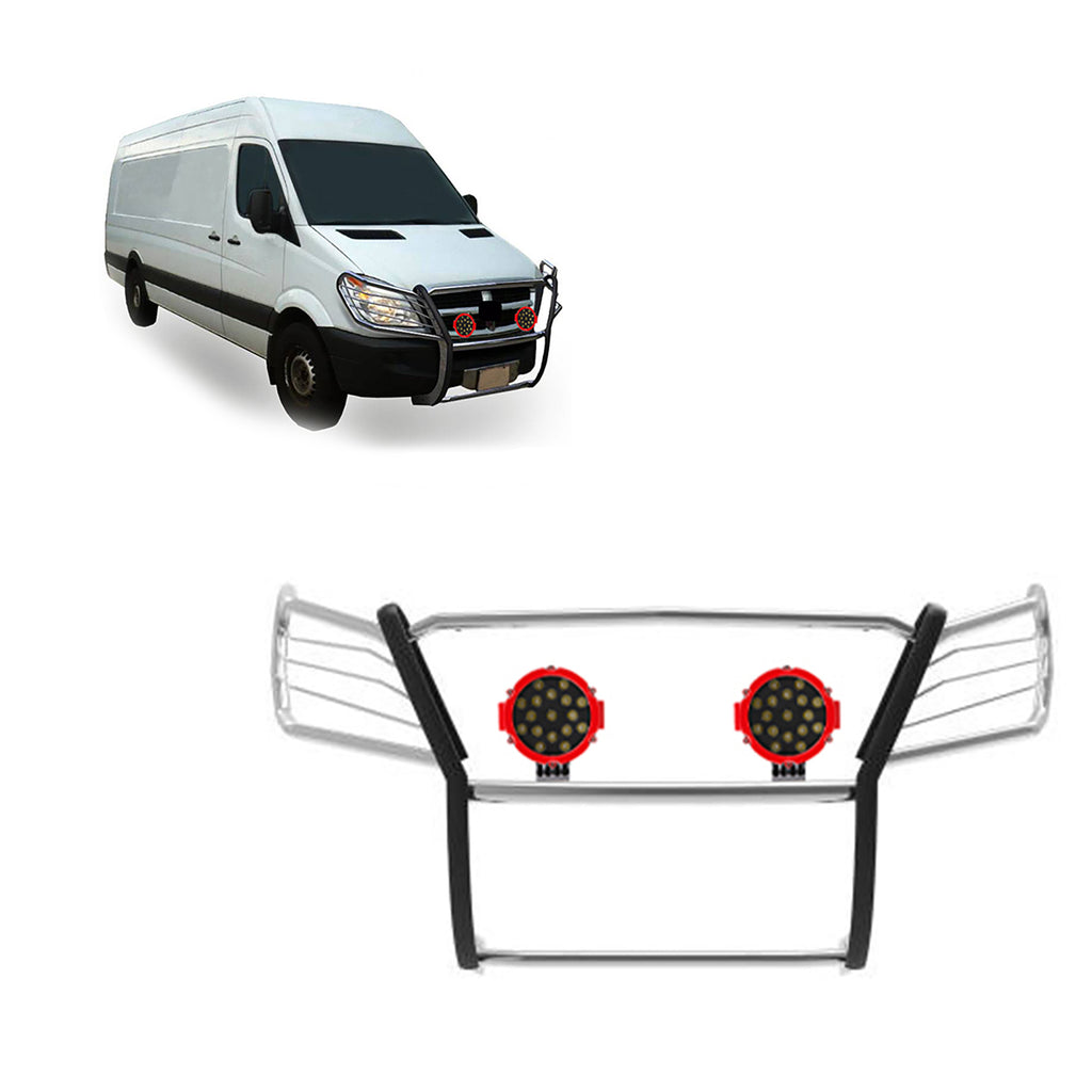 Black Horse Off Road 17D502MSS-PLR Grille Guard Kit for Select Dodge Sprinter 2500, Dodge Sprinter 3500, Freightliner Sprinter 2500, Freightliner Sprinter 3500, Mercedes-Benz Sprinter 2500, Mercedes-Benz Sprinter