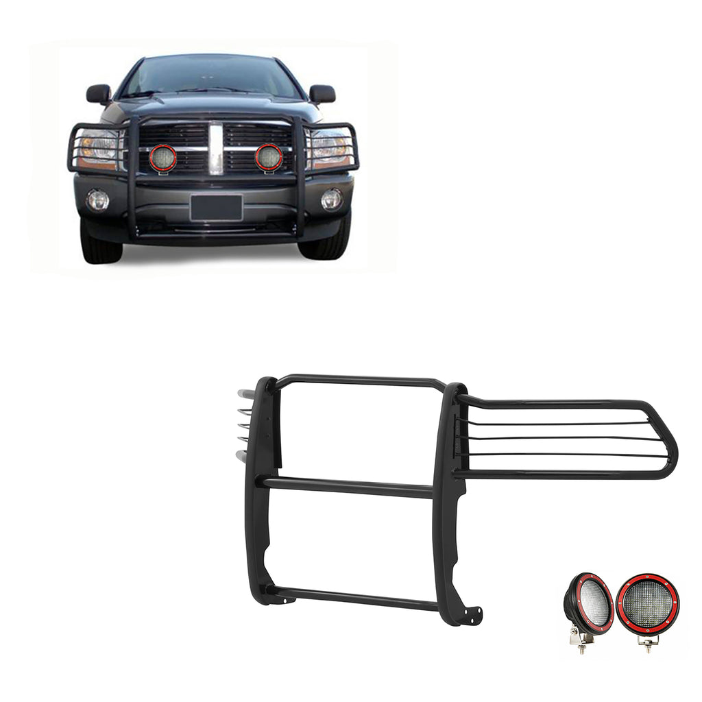 Black Horse Off Road 17DG100MA-PLFR Grille Guard Kit for Select Dodge Ram 1500, Dodge Ram