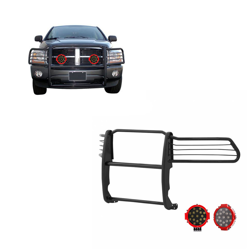 Black Horse Off Road 17DG105MA-PLR Grille Guard Kit for Select Dodge Ram 1500, Dodge Ram 2500, Dodge Ram