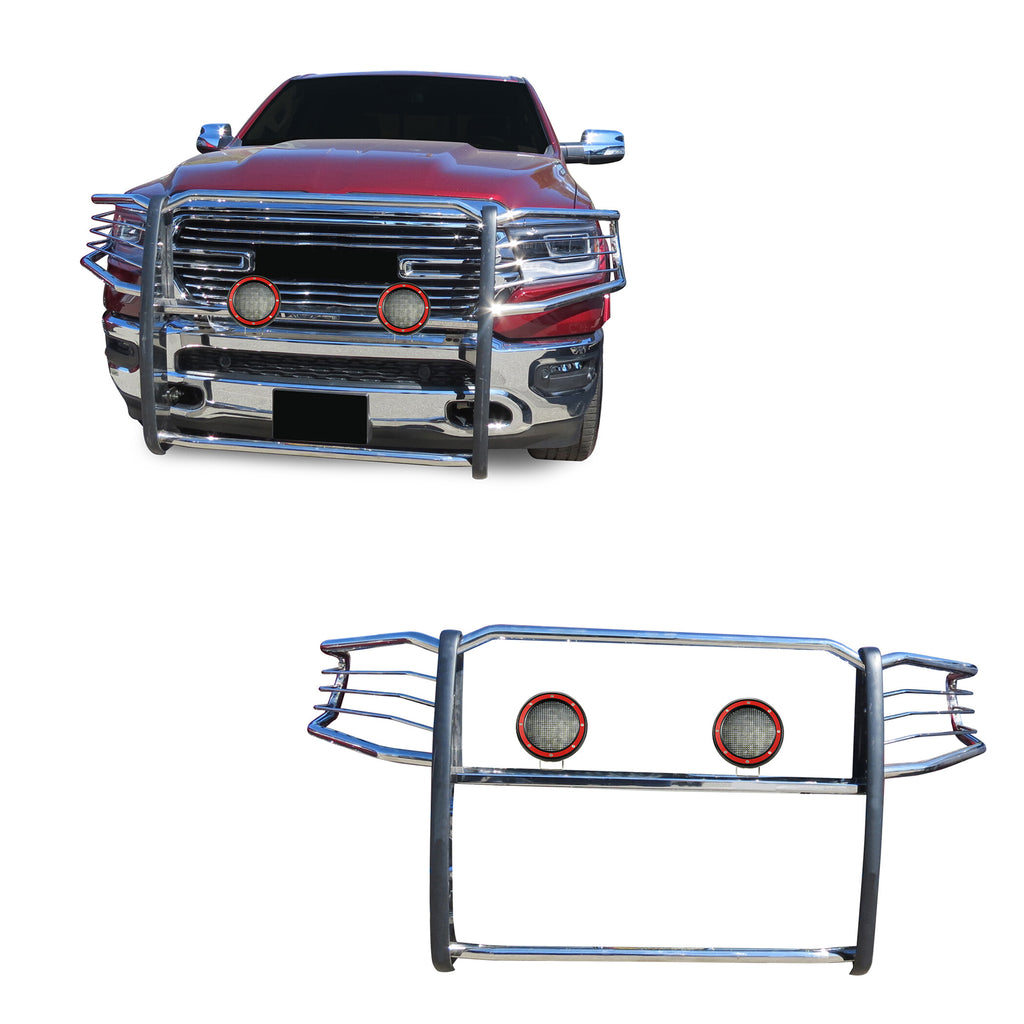 Black Horse Off Road 17DG111MSS-PLFR Grille Guard Kit for Select Ram