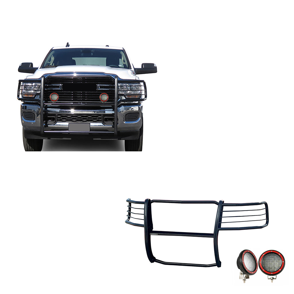 Black Horse Off Road 17DG113MA-PLFR Grille Guard Kit for Select Ram 2500, Ram