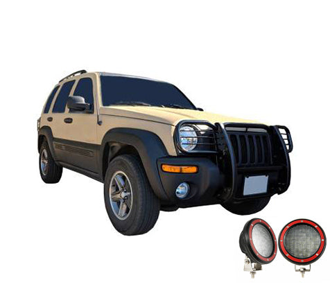 Black Horse Off Road 17EH26MA-PLFR Grille Guard Kit for Select Jeep Liberty