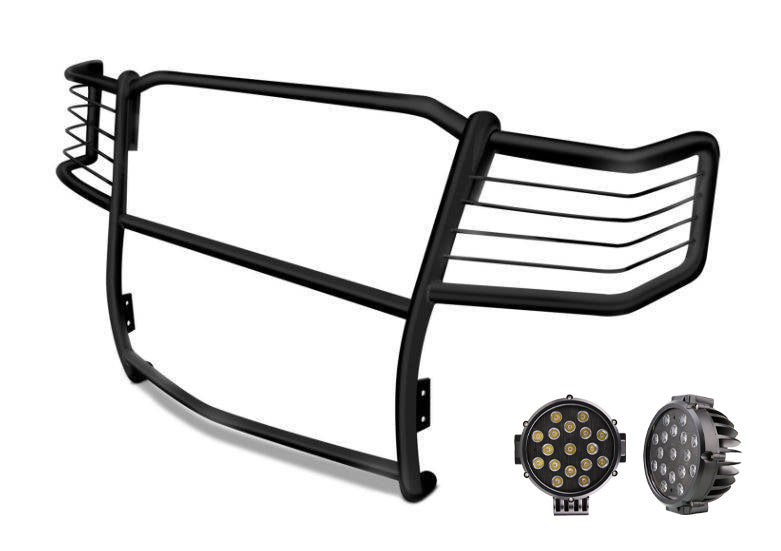 Black Horse Off Road 17FB23MA-PLB Grille Guard Kit for Select Ford F-250 Super Duty, Ford F-350 Super Duty, Ford F-450 Super Duty, Ford F-550 Super Duty