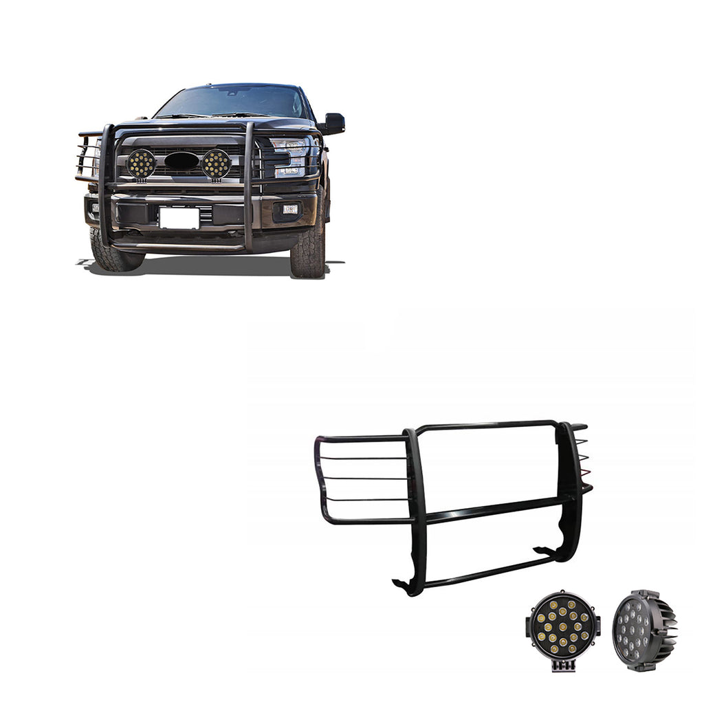 Black Horse Off Road 17FB28MA-PLB Grille Guard Kit for Select Ford F-250 Super Duty, Ford F-350 Super Duty, Ford F-450 Super Duty, Ford F-550 Super Duty