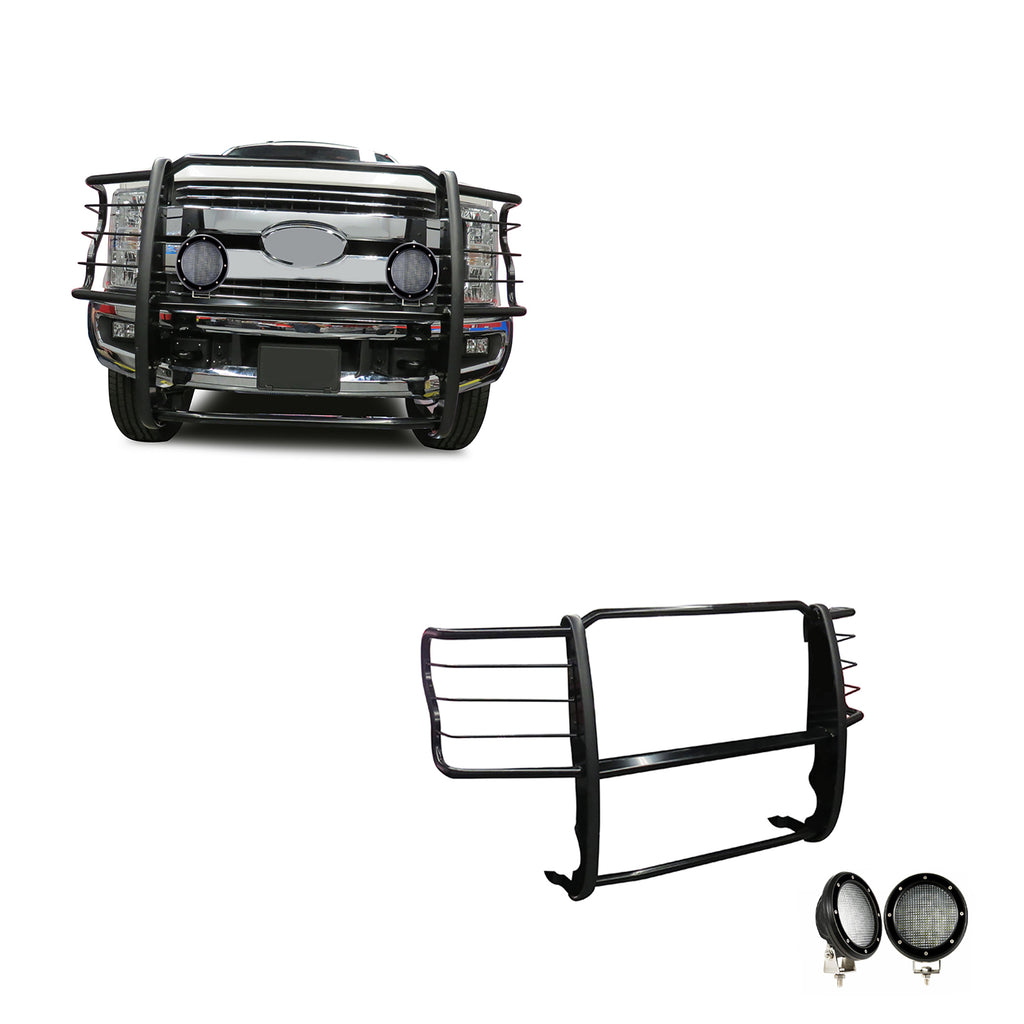 Black Horse Off Road 17FB28MA-PLFB Grille Guard Kit for Select Ford F-250 Super Duty, Ford F-350 Super Duty, Ford F-450 Super Duty, Ford F-550 Super Duty