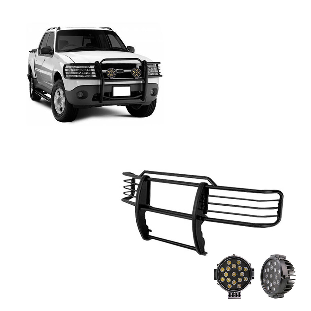 Black Horse Off Road 17FJ24MA-PLB Grille Guard Kit for Select Ford Explorer Sport, Ford Explorer Sport Trac