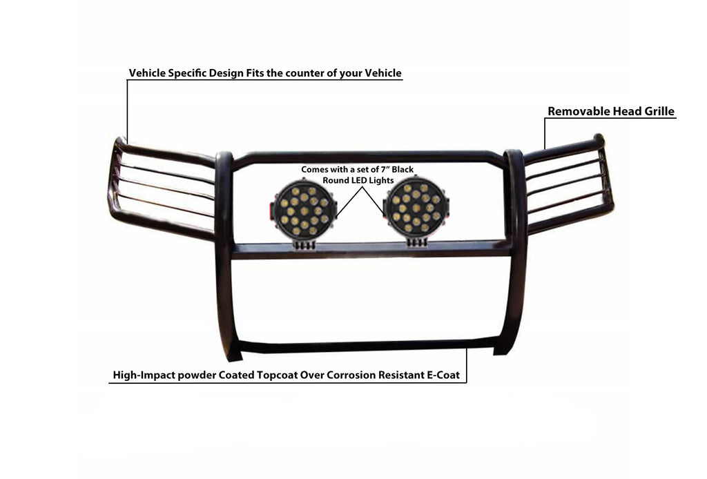 Black Horse Off Road 17FJ28MA-PLB Grille Guard Kit for Select Ford Explorer