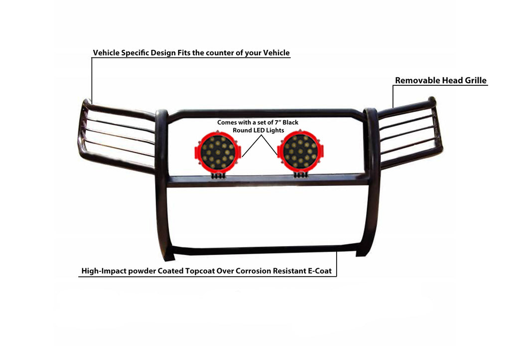 Black Horse Off Road 17FJ28MA-PLR Grille Guard Kit for Select Ford Explorer