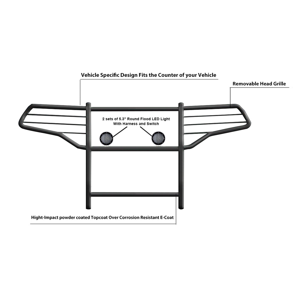 Black Horse Off Road 17FJ31MA-PLFB Grille Guard Kit for Select Ford Explorer