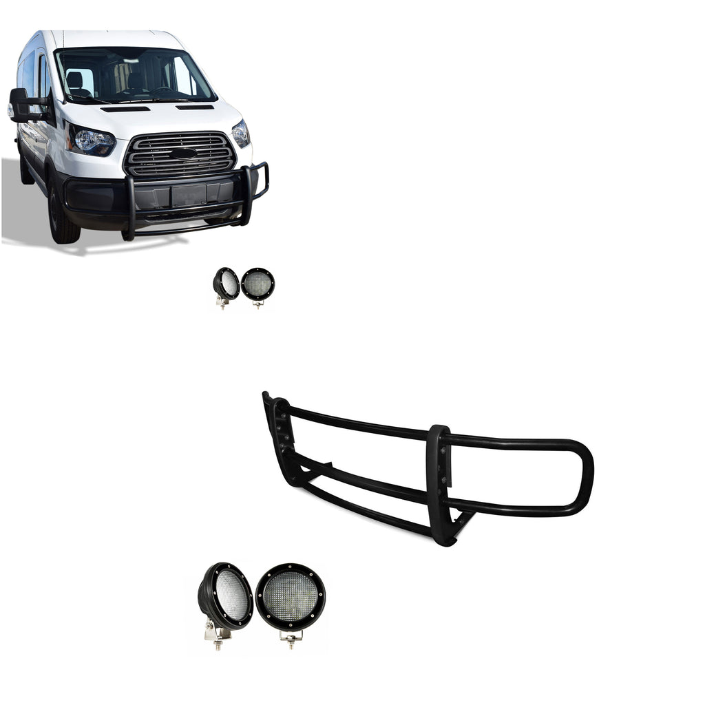Black Horse Off Road 17FOTRMA-PLFB Spartan Grille Guard Kit for Select Ford Transit-150, Ford Transit-250, Ford Transit-350