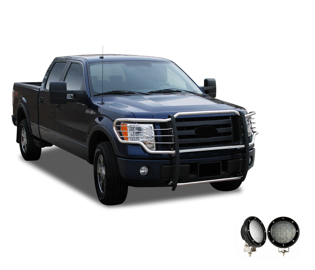 Black Horse Off Road 17FP30MSS-PLFB Grille Guard Kit for Select Ford F-150