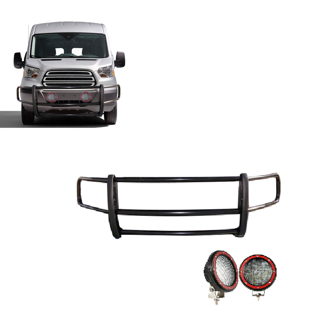 Black Horse Off Road 17FT20MA-PLFR Spartan Grille Guard Kit for Select Ford Transit-150, Ford Transit-350