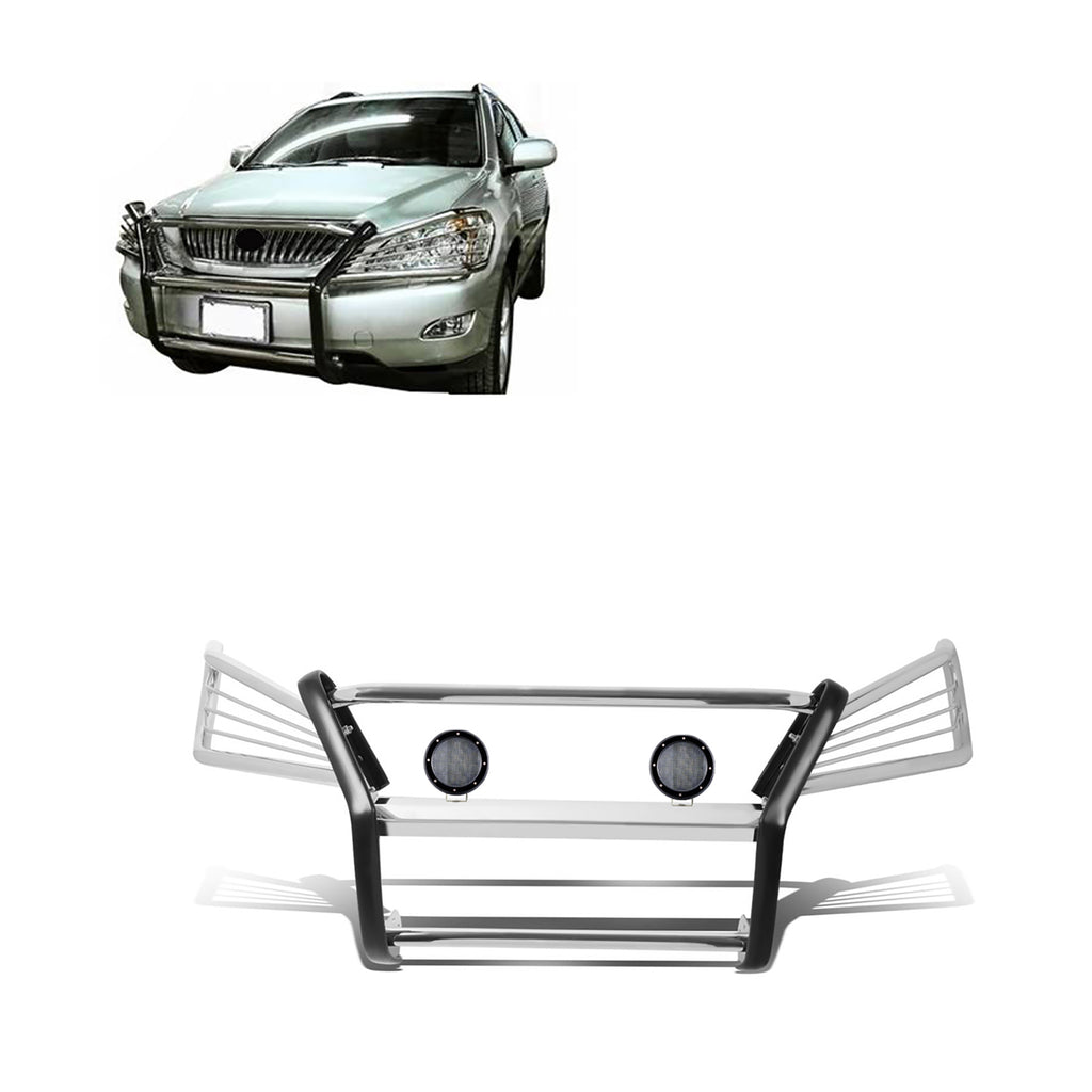 Black Horse Off Road 17G80330MSS-PLFB Grille Guard Kit for Select Lexus RX330, Lexus RX350