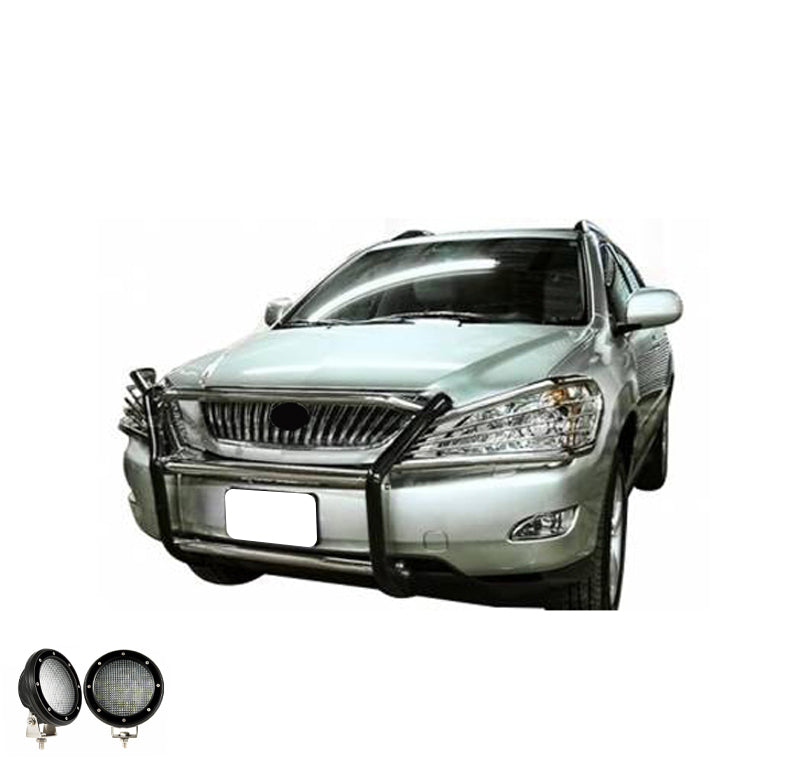 Black Horse Off Road 17G80330MSS-PLFB Grille Guard Kit for Select Lexus RX330, Lexus RX350