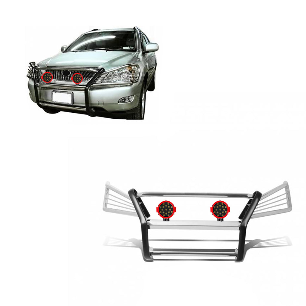 Black Horse Off Road 17G80330MSS-PLR Grille Guard Kit for Select Lexus RX330, Lexus RX350
