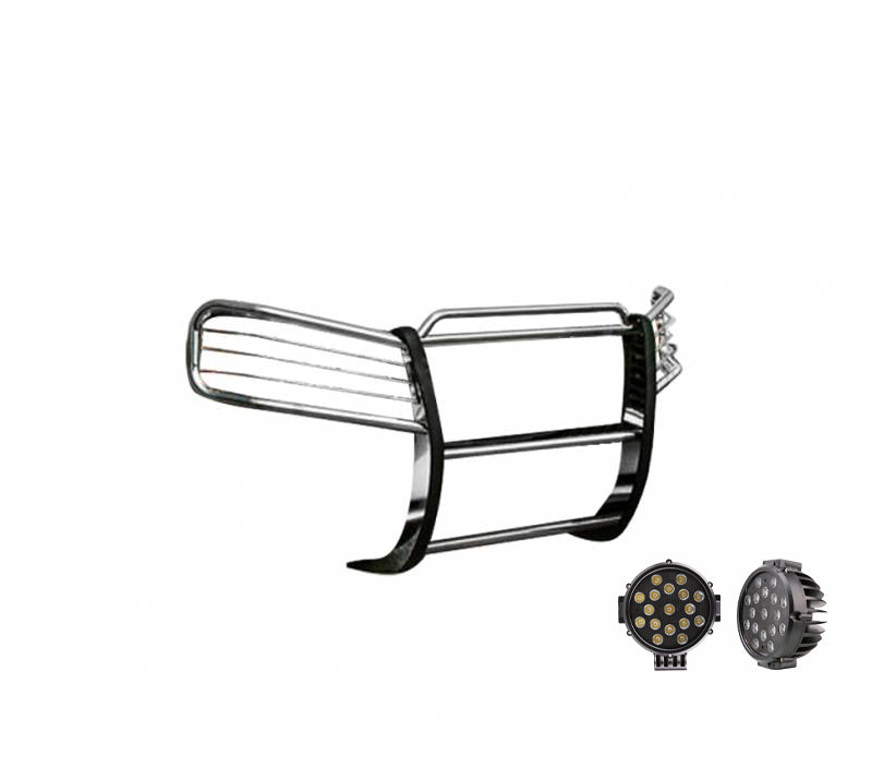 Black Horse Off Road 17GD26MSS-PLB Grille Guard Kit for Select GMC Envoy