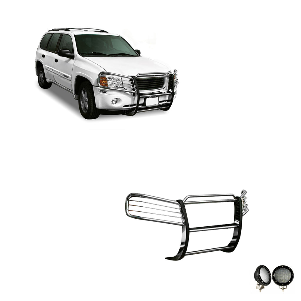 Black Horse Off Road 17GD26MSS-PLFB Grille Guard Kit for Select GMC Envoy
