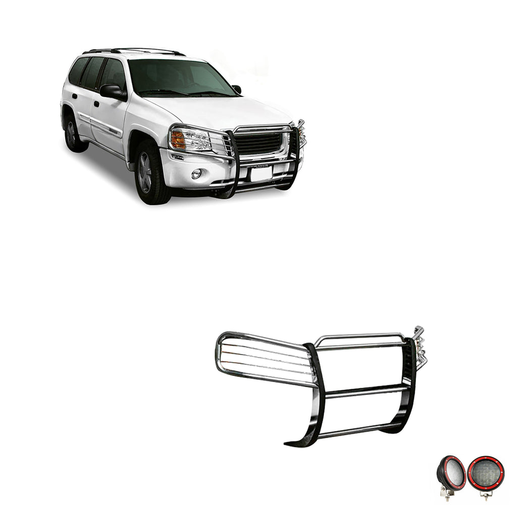 Black Horse Off Road 17GD26MSS-PLFR Grille Guard Kit for Select GMC Envoy