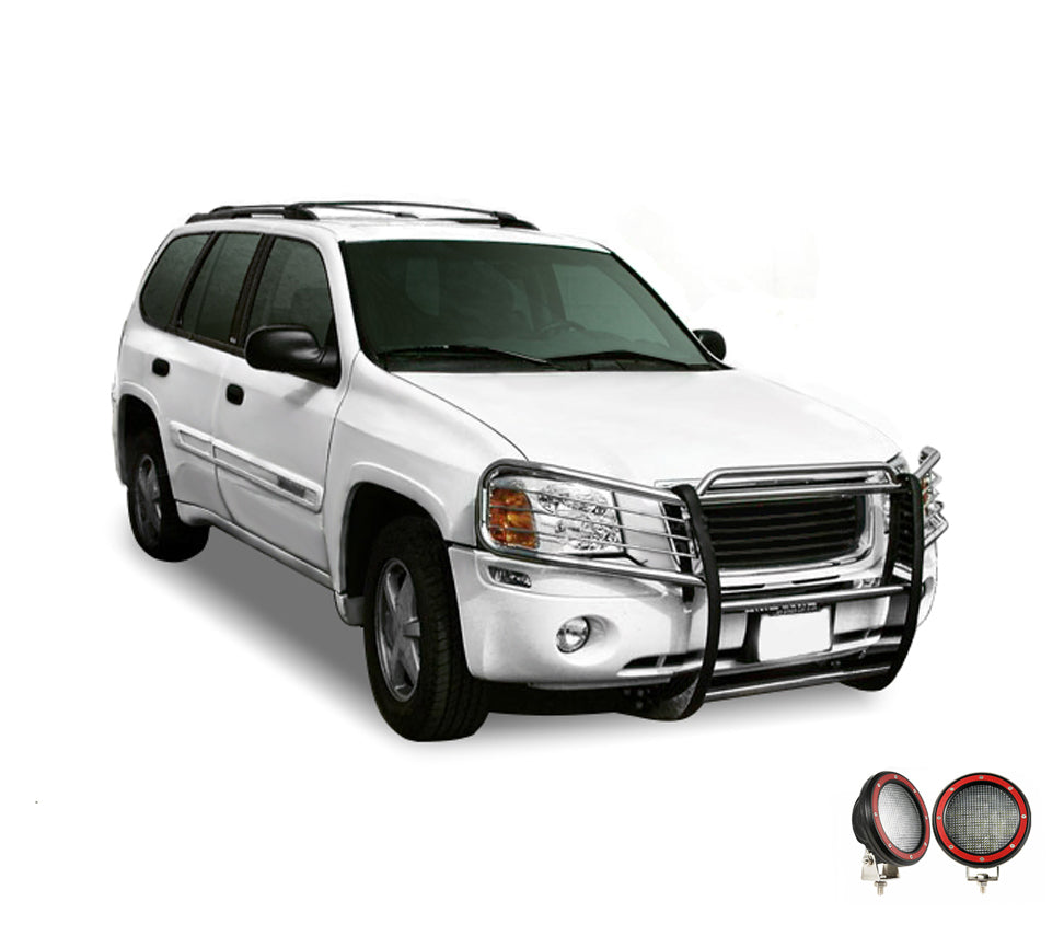 Black Horse Off Road 17GD26MSS-PLFR Grille Guard Kit for Select GMC Envoy