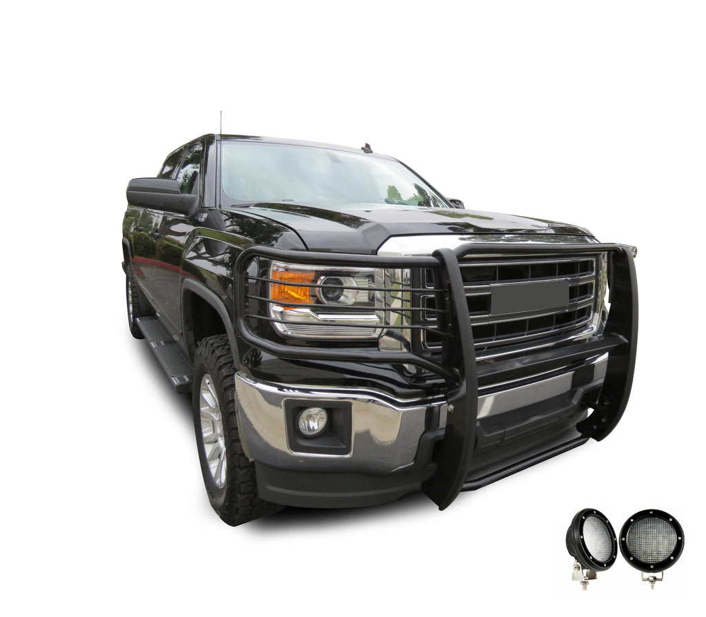 Black Horse Off Road 17GS12MA-PLFB Grille Guard Kit for Select GMC Sierra 1500, GMC Sierra Limited
