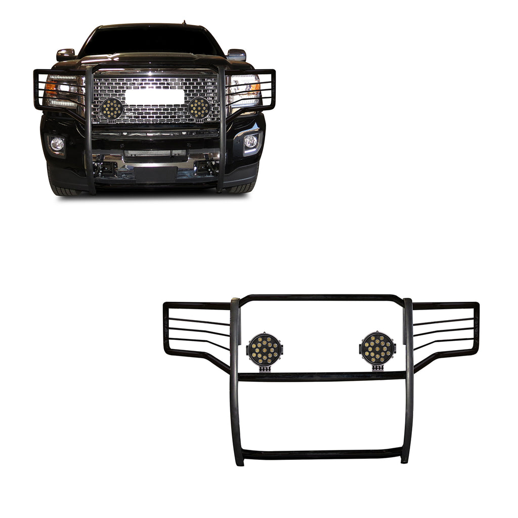 Black Horse Off Road 17GS14MA-PLB Grille Guard Kit for Select GMC Sierra HD, GMC Sierra HD
