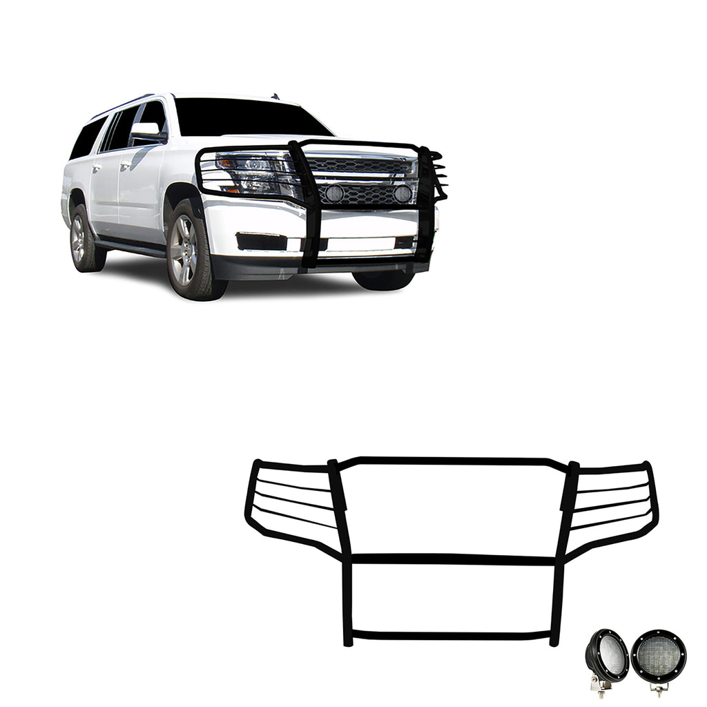 Black Horse Off Road 17GT20MA-PLFB Grille Guard Kit for Select Chevrolet Tahoe