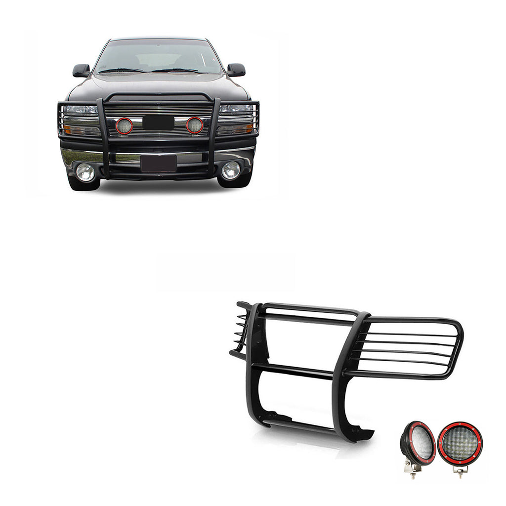 Black Horse Off Road 17GT23MA-PLFR Grille Guard Kit for Select Chevrolet Silverado 1500, Chevrolet Suburban 1500, Chevrolet Tahoe, GMC Yukon, GMC Yukon XL