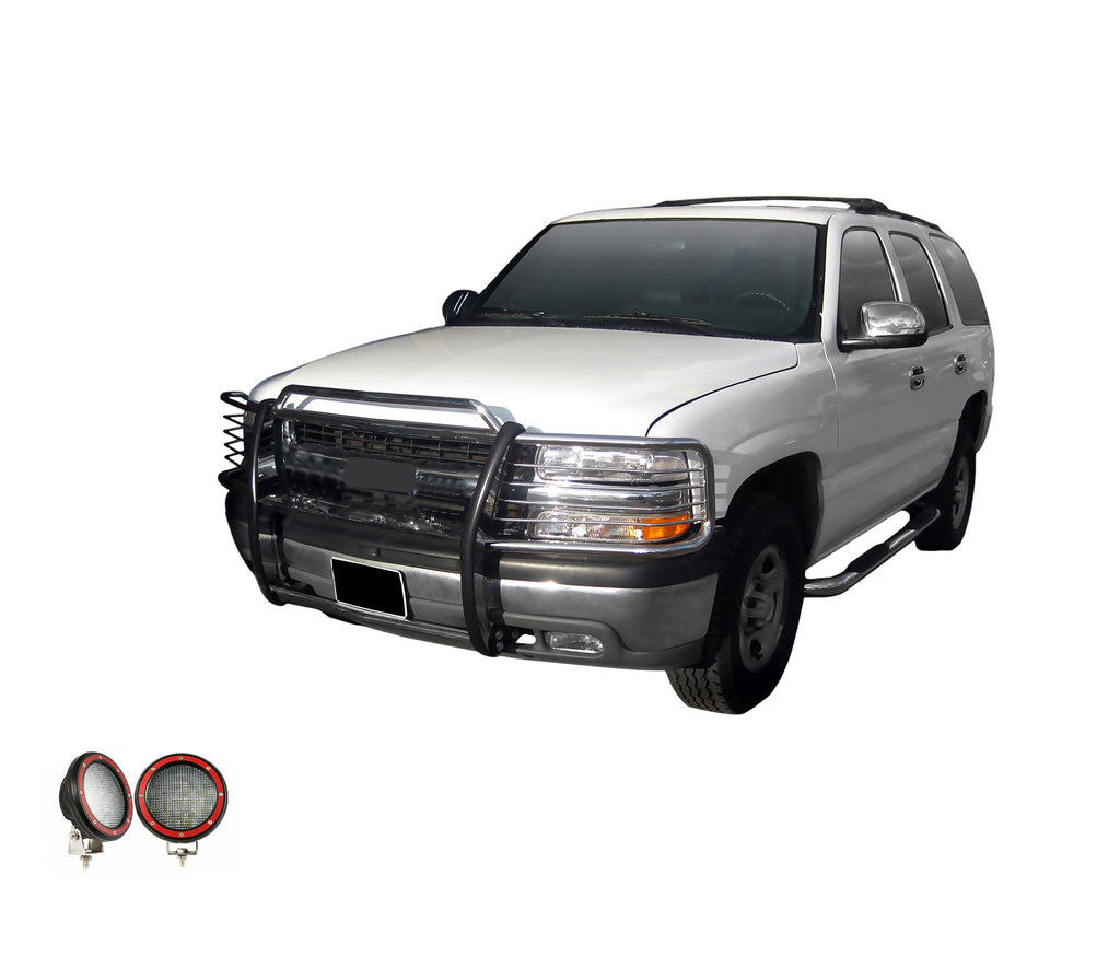 Black Horse Off Road 17GT23MSS-PLFR Grille Guard Kit for Select Chevrolet Silverado 1500, Chevrolet Suburban 1500, Chevrolet Tahoe, GMC Yukon, GMC Yukon XL