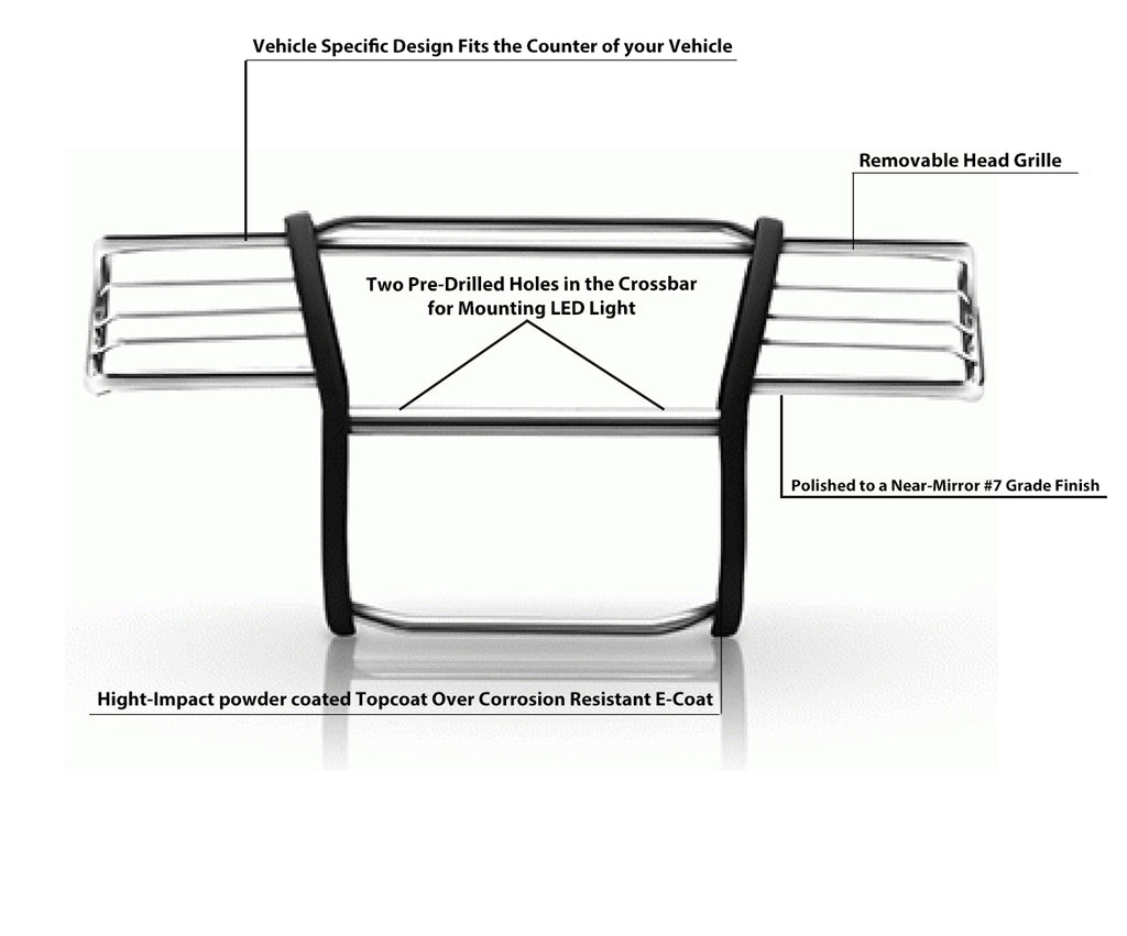 Black Horse Off Road 17GT23MSS-PLR Grille Guard Kit for Select Chevrolet Silverado 1500, Chevrolet Suburban 1500, Chevrolet Tahoe, GMC Yukon, GMC Yukon XL