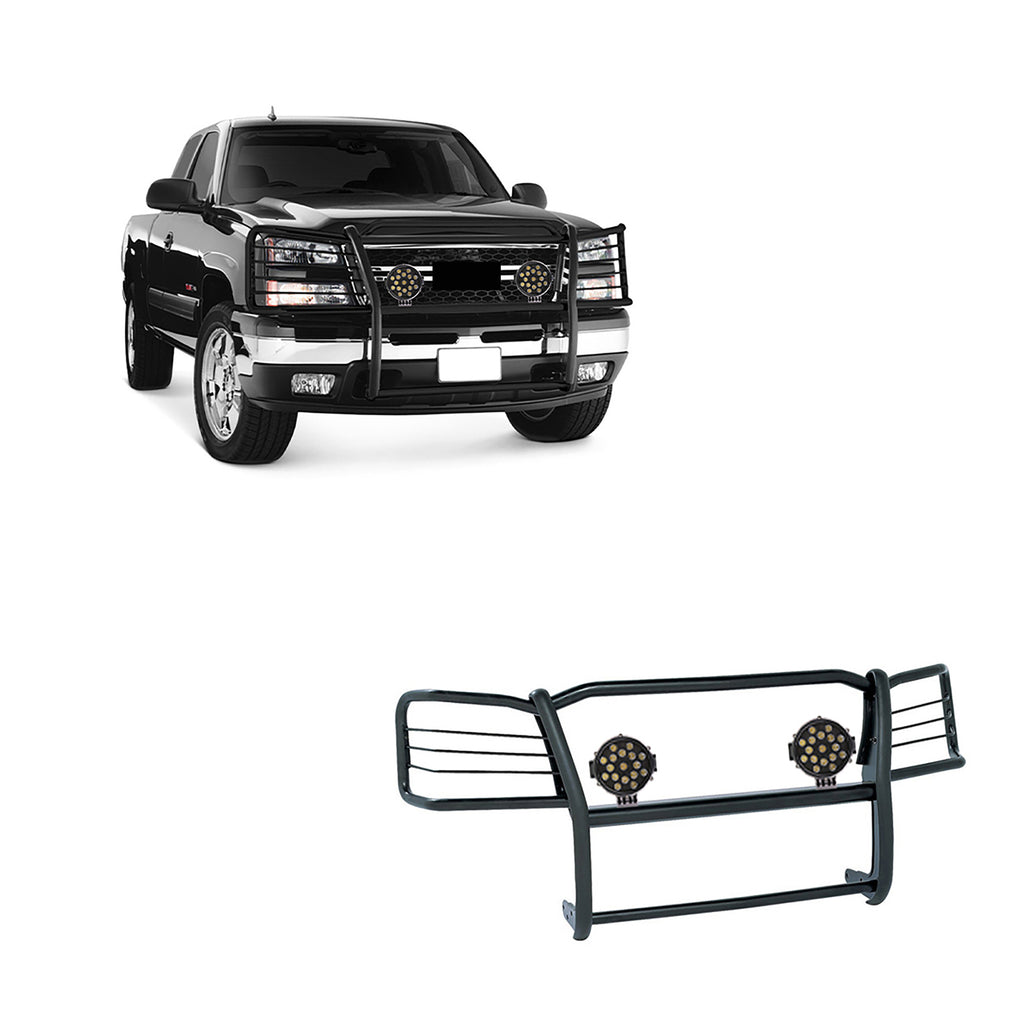 Black Horse Off Road 17GT25MA-PLB Grille Guard Kit for Select Chevrolet Avalanche 1500, Chevrolet Silverado 1500, Chevrolet Silverado HD Classic, Chevrolet Silverado 2500, Chevrolet Silverado HD Classic