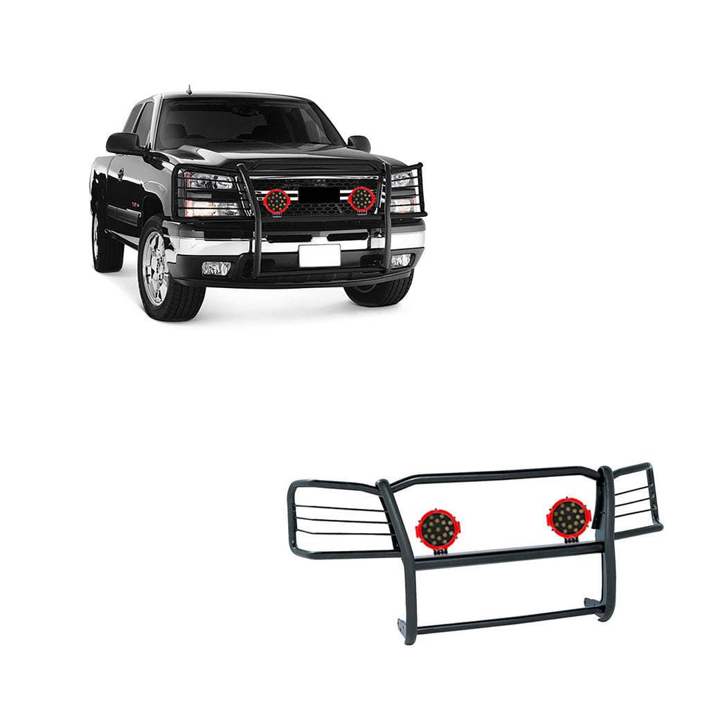 Black Horse Off Road 17GT25MA-PLR Grille Guard Kit for Select Chevrolet Avalanche 1500, Chevrolet Silverado 1500, Chevrolet Silverado HD Classic, Chevrolet Silverado 2500, Chevrolet Silverado HD Classic